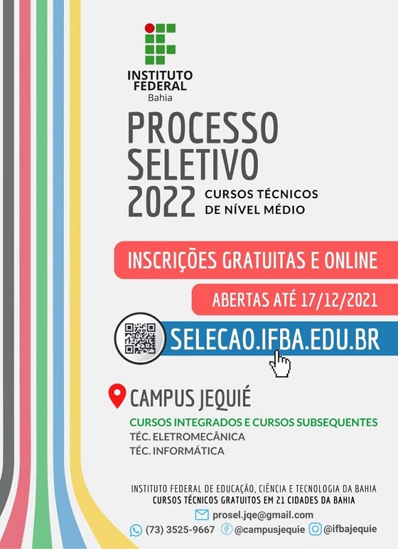 Processo Seletivo IFBA 2021: Vagas para Professor no Campus Jequié